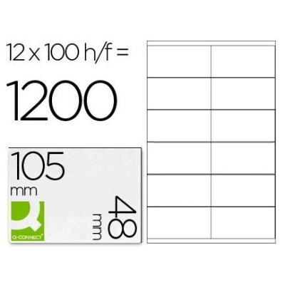 ETIQUETAS BRANCAS A4 QC 105x48mm 100FLS x 12 ETIQ. 