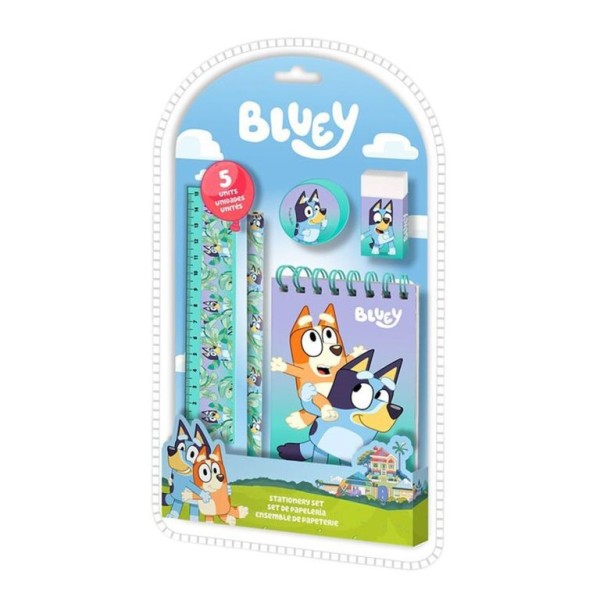 BLISTER C/ CONJUNTO ESCOLAR 5 PEÇAS BLUEY