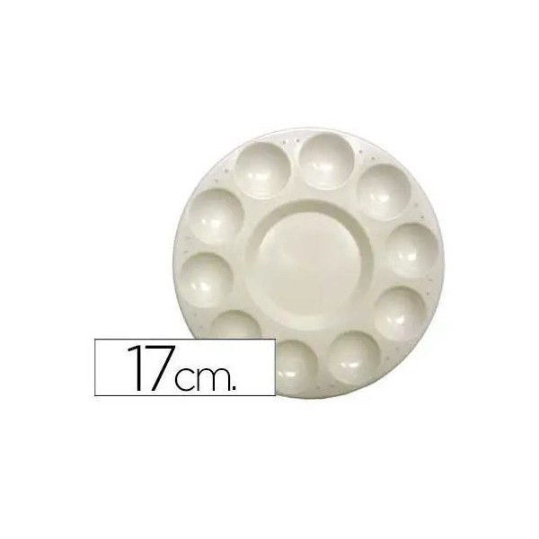 PALETA PINTURA PLASTICO CIRCULAR C/ 10 DIV. 17cm