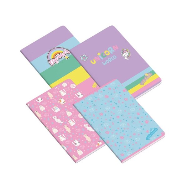 CADERNO AGRAFADO A4 AMBAR PETS WORLD 2025 48FLS 90GR PAUTADO SORTIDO