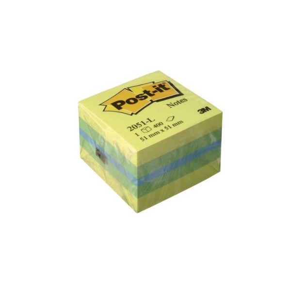BLOCO CUBO 400 FLS Post-it® 2051-L 51x51mm COR LIMAO
