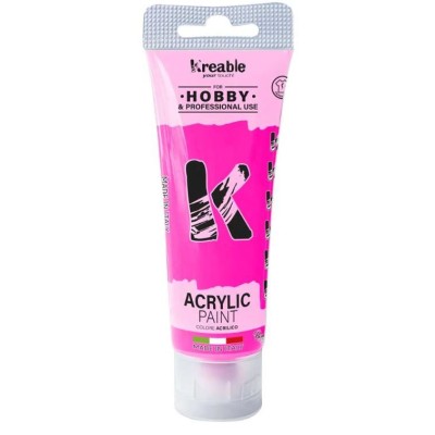 BISNAGA TINTA ACRILICA TOY COLOR 75ML ROSA FLUORESCENTE
