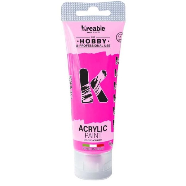 BISNAGA TINTA ACRILICA TOY COLOR 75ML ROSA FLUORESCENTE