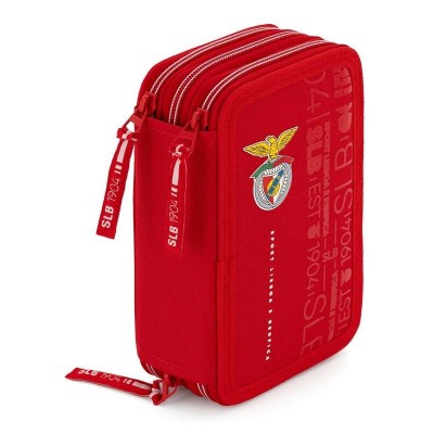 ESTOJO ESCOLAR SPORT LISBOA E BENFICA TRIPLO C/ 44 PECAS SORTIDO