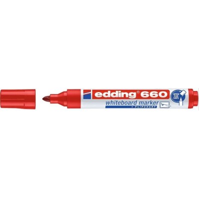 MARCADOR QUADRO BRANCO EDDING 660 PT-CN 1,5-3MM - RECARREGAVEL - VERMELHO
