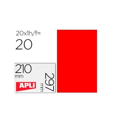 ETIQUETAS APLI LASER  A4 210x297mm VERMELHO 20FLS
