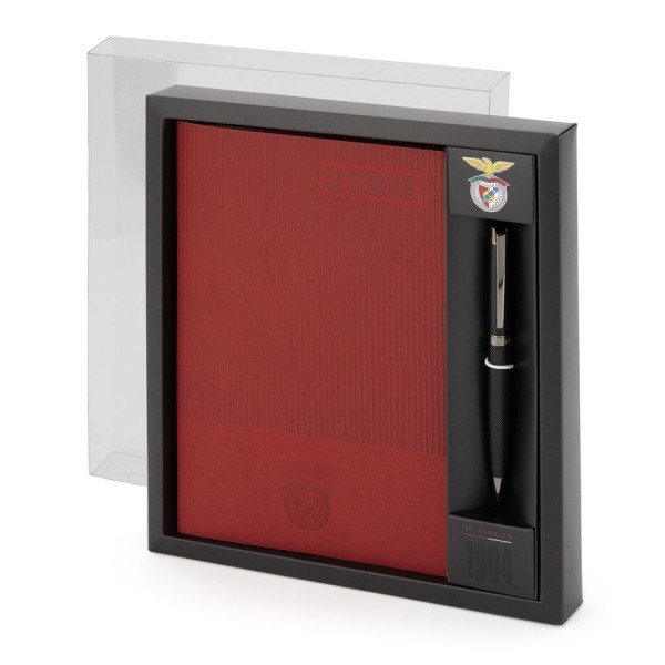 CONJUNTO DE BLOCO DE NOTAS A5 VERMELHO + ESFEROGRAFICA - BENFICA