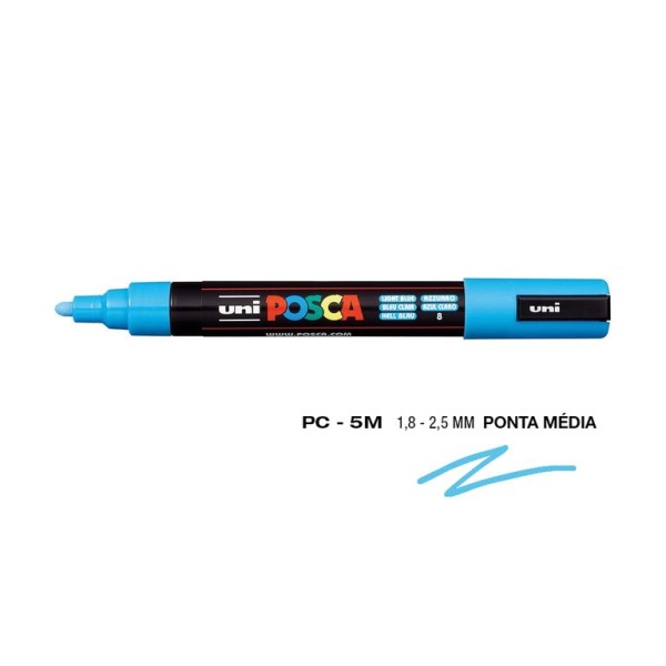 MARCADOR UNIBALL POSCA PC5M 1,8mm AZUL CLARO