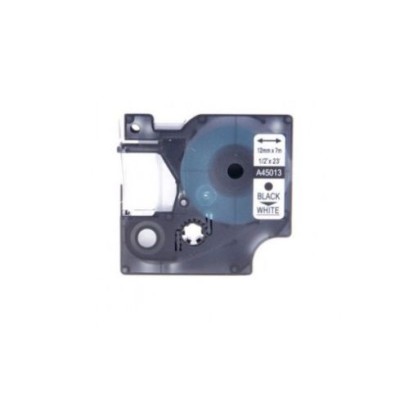 FITA COMPATIVEL C/ DYMO 45013 (S0720530) D1 12MMX7MT PRETO/BRANCO