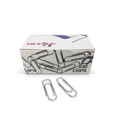CAIXA C/ 100 x CLIPS NIQUELADOS  "L" Nº4 33mm
