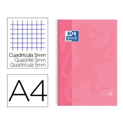 CADERNO ESPIRAL CAPA DURA OXFORD E BOOK 1 A4 80FLS 90gr. QUADRICULADO ROSA