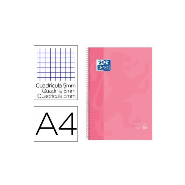 CADERNO ESPIRAL CAPA DURA OXFORD E BOOK 1 A4 80FLS 90gr. QUADRICULADO ROSA
