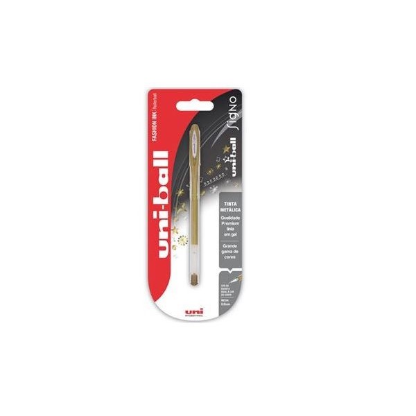 ESFEROGRAFICA UNIBALL SIGNO GEL STICK UM-120 NM 0,8mm OURO