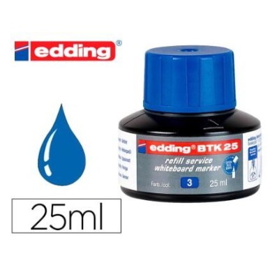 RECARGA TINTA 25ML P/ MARCADOR QUADRO BRANCO EDDING 660 AZUL

