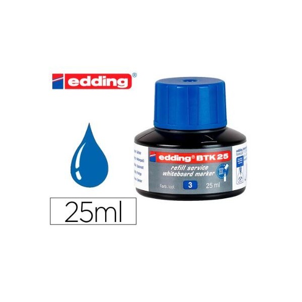RECARGA TINTA 25ML P/ MARCADOR QUADRO BRANCO EDDING 660 AZUL
