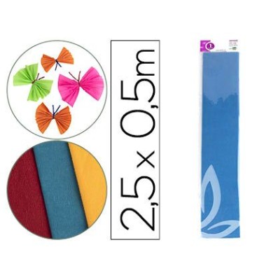 PAPEL CREPE 0,50x2,5MT AZUL ESCURO