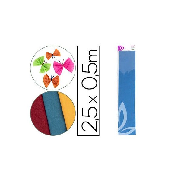 PAPEL CREPE 0,50x2,5MT AZUL ESCURO