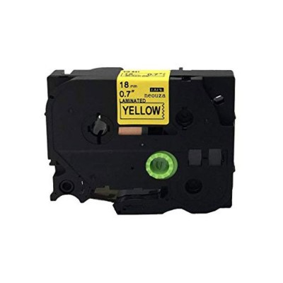 FITA P/ GRAVAÇAO COMPATIVEL C/  BROTHER P-TOUCH TZE641 18MM x 8MT  TEXTO PRETO / FITA  AMARELA