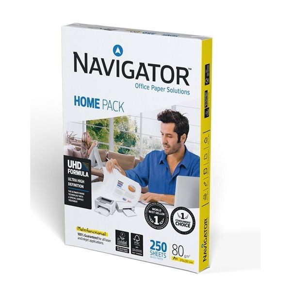 PAPEL FOTOCOPIA NAVIGATOR HOME A4 80Gr. 250FLS