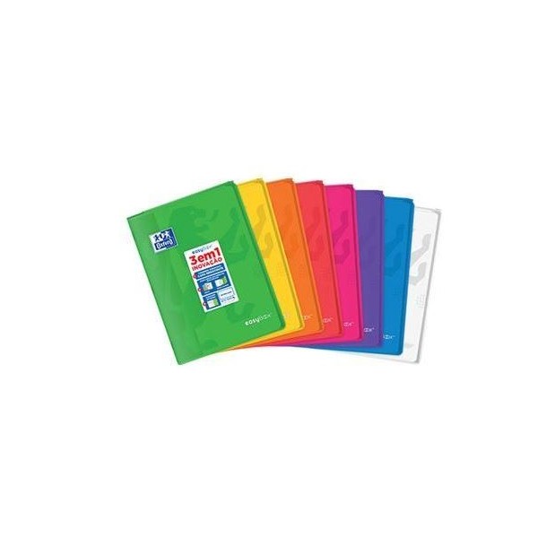 CADERNO AGRAFADO OXFORD EASYBOOK 3 EM 1 A4 48FLS 90gr. QUADRICULADO CORES SORTIDAS