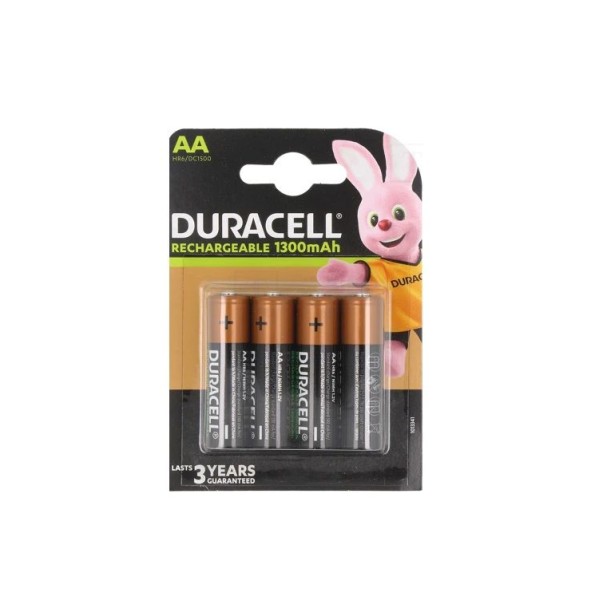 BLISTER C/ 4 x PILHAS RECARREGAVEL DURACELL PLUS HR06 AA 1300mAh 1,2V