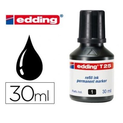 FRASCO TINTA EDDING (RECARGA P/ MARCADORES)  30ML PRETO