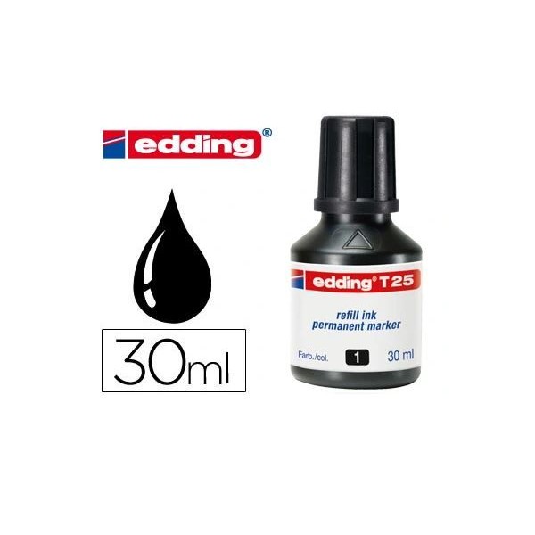 FRASCO TINTA EDDING (RECARGA P/ MARCADORES)  30ML PRETO