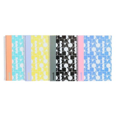 CADERNO ESPIRAL CAPA DURA ANCOR SMOOTH A4 90gr. 80FLS PAUTADO SORTIDO