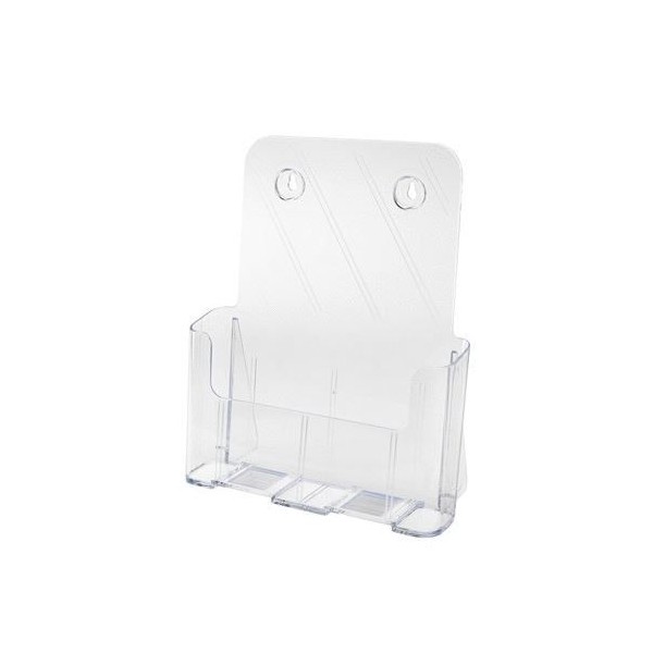 SUPORTE PAREDE EXPOSITOR / PORTA-FOLHETOS ACRILICO A4 235x95x273mm TRANSPARENTE
