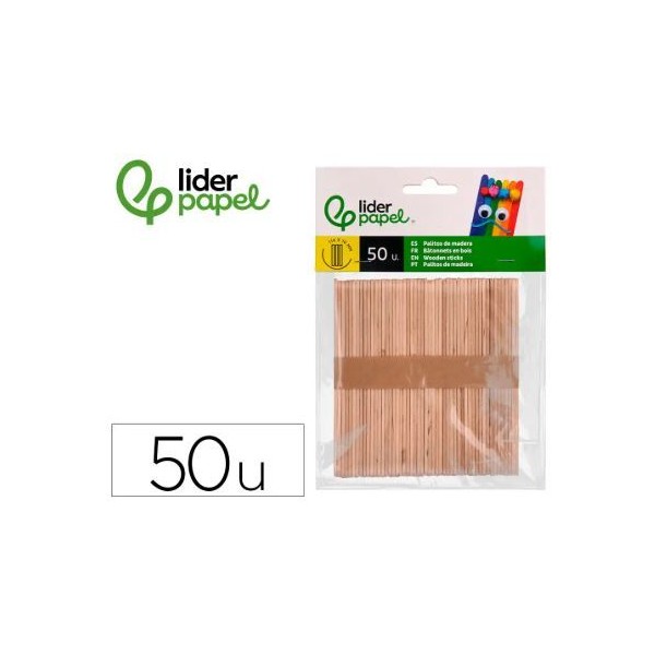 PACK C/ 50  x PALITOS MADEIRA P/ MANUALIDADES  COR NATURAL 11.4x1cm