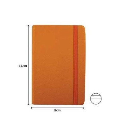 BLOCO NOTAS PAUTADO 140x90mm  116FLS CAPA SEMI PELE AMARELO  C/ELASTICO
