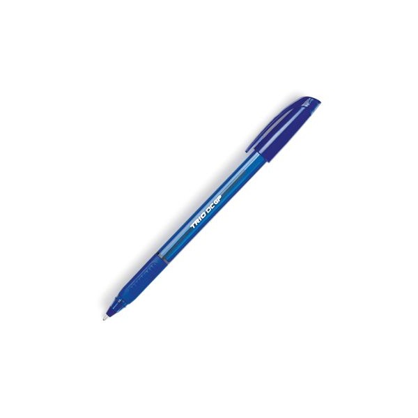 CANETA ESFEROGRAFICA PLUS OFFICE TRIO C/ PEGA EM BORRACHA MEDIA 1.0mm AZUL