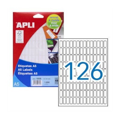 ETIQUETAS APLI 8x20mm  A5 15FLS x 126 ETIQ