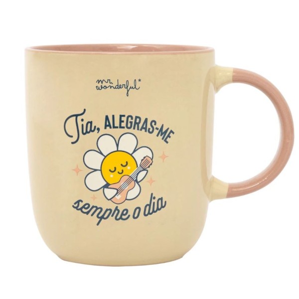 CANECA MR WONDERFUL 370ML - TIA, ALEGRAS-ME SEMPRE O DIA 