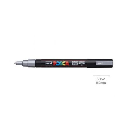 MARCADOR UNIBALL POSCA PC3M 0,9mm PRATA