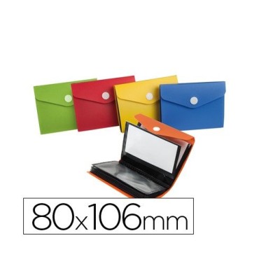 PORTA-CARTOES PLASTICO 80x106mm CAP. 40 CARTOES - CORES SORTIDAS