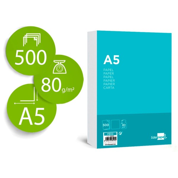 RESMA PAPEL FOTOCOPIA  A5 80GR.