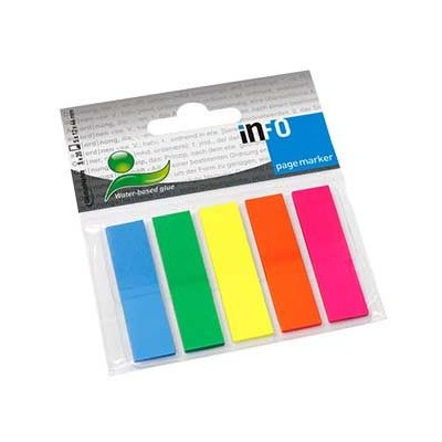SINALIZADORES PLASTICO INFONOTES PAGE MARKER 5x12x44mm 5 CORES 125FLS