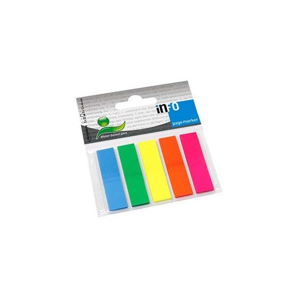 SINALIZADORES PLASTICO INFONOTES PAGE MARKER 5x12x44mm 5 CORES 125FLS