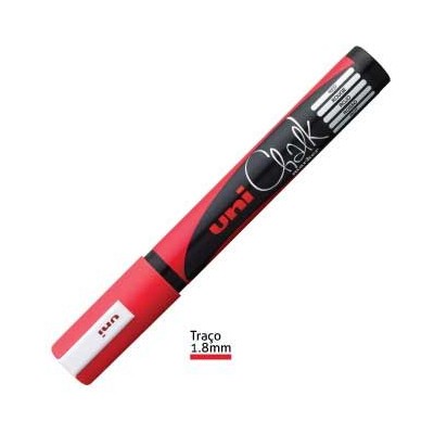 MARCADOR GIZ LIQUIDO UNIBALL CHALK  PWE-5M 1.8 a 2.5mm VERMELHO