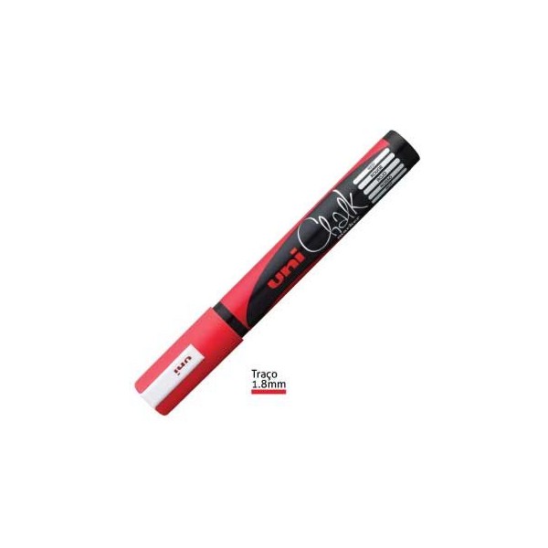 MARCADOR GIZ LIQUIDO UNIBALL CHALK  PWE-5M 1.8 a 2.5mm VERMELHO