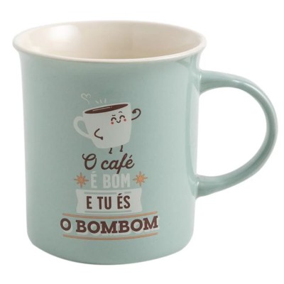 CANECA MR WONDERFUL 280ML - O CAFÉ É BOM E TU ÉS O BOMBOM