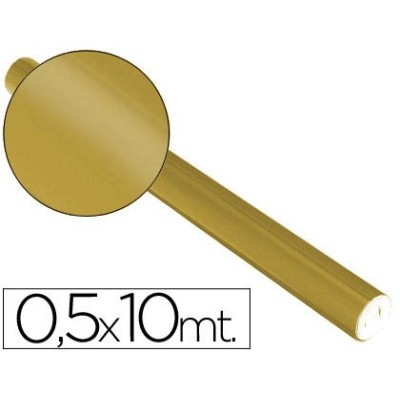 ROLO PAPEL METALIZADO 50CM x 10MT OURO