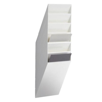 EXPOSITOR PAREDE DURABLE FLEXIBOXX 6  DIVISORIAS A4 VERTICAL - BRANCO