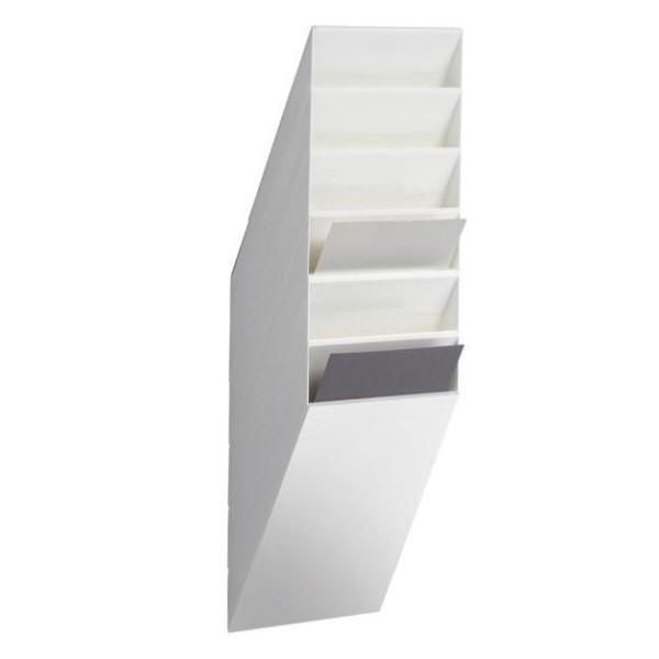 EXPOSITOR PAREDE DURABLE FLEXIBOXX 6  DIVISORIAS A4 VERTICAL - BRANCO