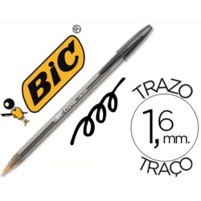 CANETA ESFEROGRAFICA BIC CRISTAL LARGE 1.6mm  PRETA