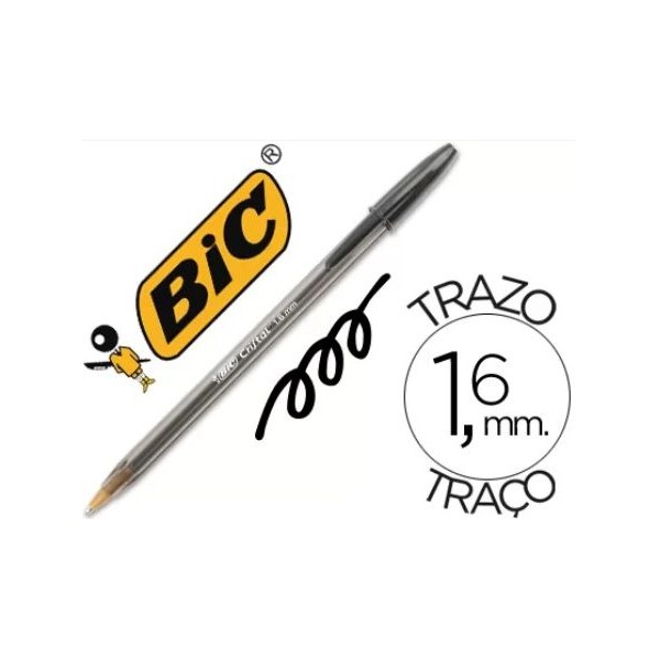 CANETA ESFEROGRAFICA BIC CRISTAL LARGE 1.6mm  PRETA