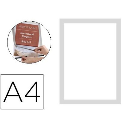 PACK 2x MOLDURAS MAGNETICA C/ADESIVO A4 PRETA