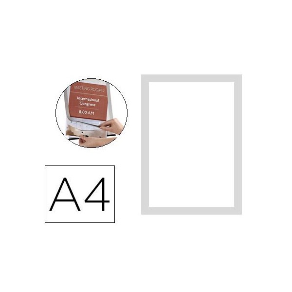 PACK 2x MOLDURAS MAGNETICA C/ADESIVO A4 PRETA