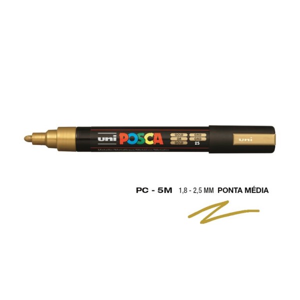 MARCADOR UNIBALL POSCA PC5M 1,8mm OURO